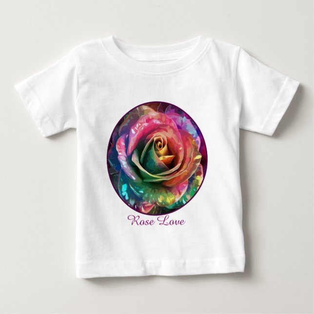 Camiseta Para Bebê Flor Celestial: Rosa de Alienígena (Frente)