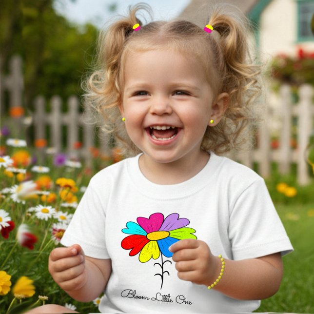 Camiseta Para Bebê Flor colorida (Criador carregado)