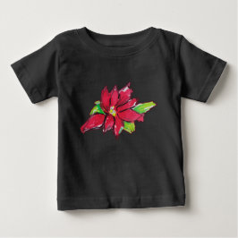 Camiseta Para Bebê Flor da Véspera de Natal