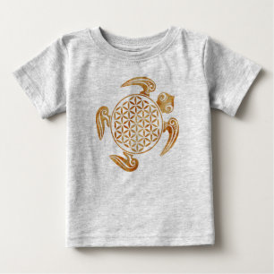 Camiseta Para Bebê Flor da Vida / Blume des Lebens - pedra-tartaruga