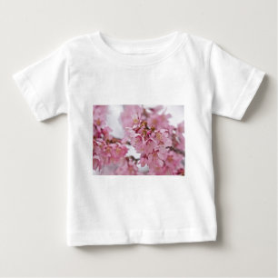 Camiseta Para Bebê Flor de Cerejeira Sakura Rosa Pálido
