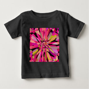 Camiseta Para Bebê Flor de Confetti Rosa