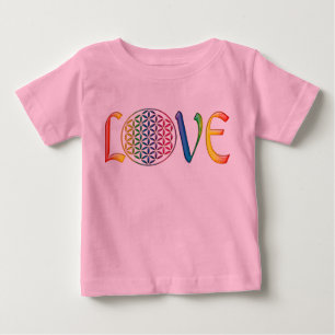 Camiseta Para Bebê Flor de DES Lebens da vida/Blume - AMOR