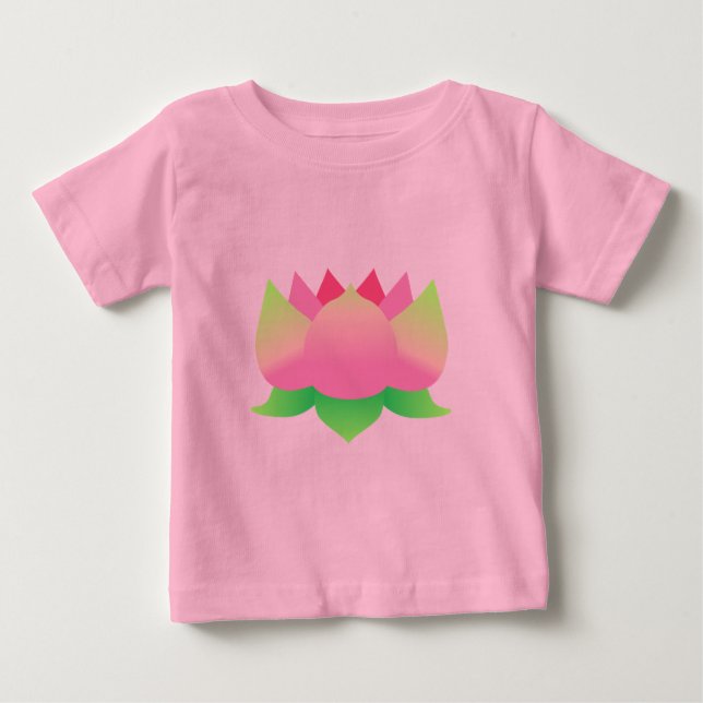 Camiseta Para Bebê Flor de Lotus Rosa (Frente)