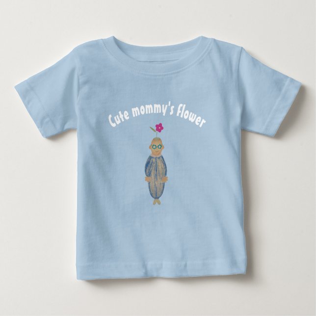 Camiseta Para Bebê Flor de mamãe (Frente)