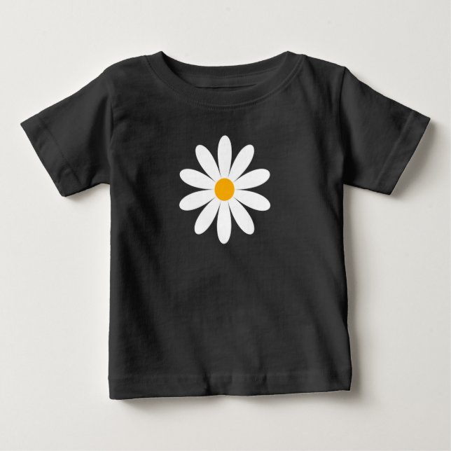 Camiseta Para Bebê Flor de Margarida (Frente)