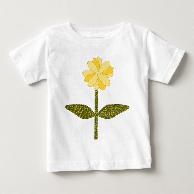Camiseta Para Bebê Flor de margarida amarela (Frente)