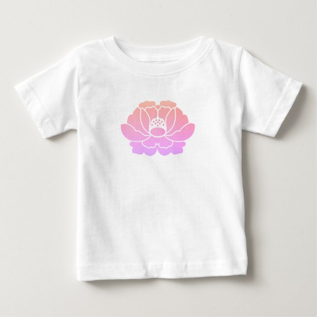 Camiseta Para Bebê flor de peônia (Frente)