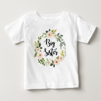 Camiseta Para Bebê Flor de pincel da Irmã Grande