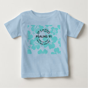 Camiseta Para Bebê Flor de salmos de menta 91