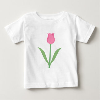 Camiseta Para Bebê Flor de Tulipas Rosa bonito.
