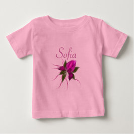 Camiseta Para Bebê Flor de vetor personalizado