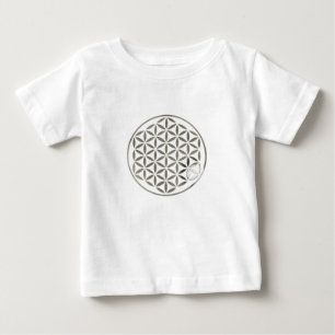 Camiseta Para Bebê Flor De Vida 1 - Carimbo De Prata