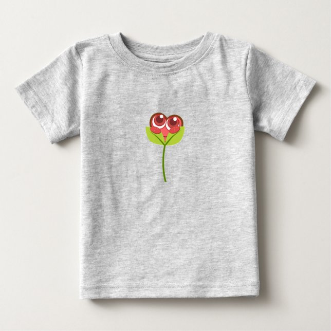 Camiseta Para Bebê flor do coração (Frente)