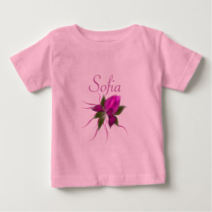 Camiseta Para Bebê Flor do vetor personalizada