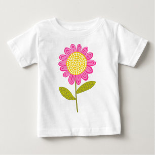 Camiseta Para Bebê Flor Estilizado