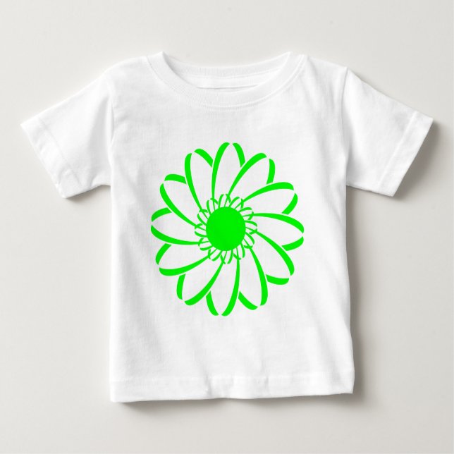 Camiseta Para Bebê Flor Geométrico (Frente)
