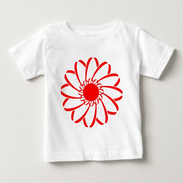 Camiseta Para Bebê Flor Geométrico (Frente)