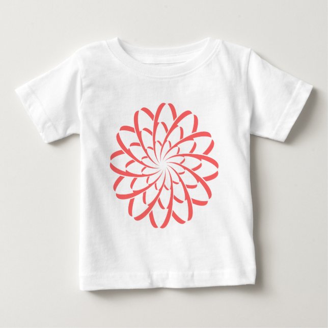 Camiseta Para Bebê Flor Geométrico 02 (Frente)