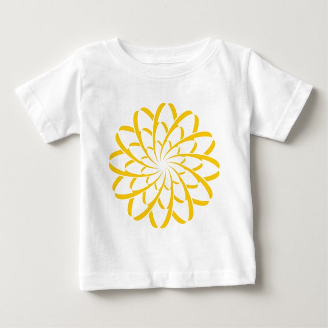 Camiseta Para Bebê Flor Geométrico 02 (Frente)
