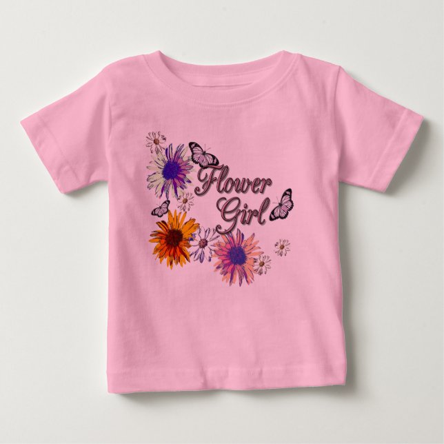 Camiseta Para Bebê Flor Girl (Frente)