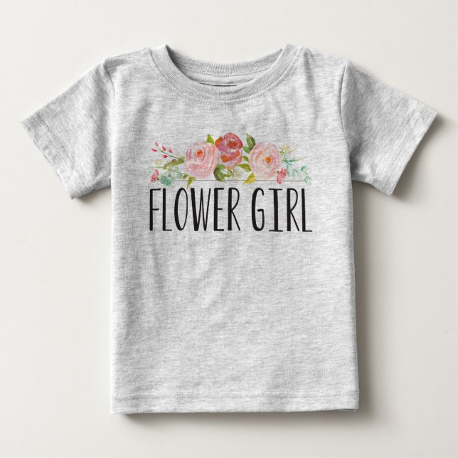 Camiseta Para Bebê Flor Girl Baby Tee | Bridesmaid (Frente)