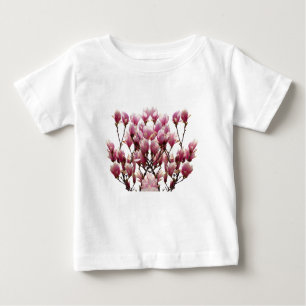 Camiseta Para Bebê Flor-Primavera de-Magnolias Rosa