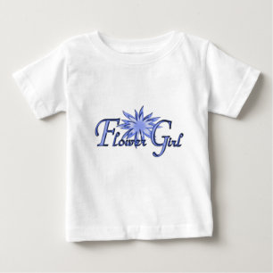 Camiseta Para Bebê Flor Rapariga Azul Personalizada Longa Folga