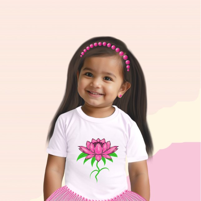 Camiseta Para Bebê Flor rosa (Criador carregado)