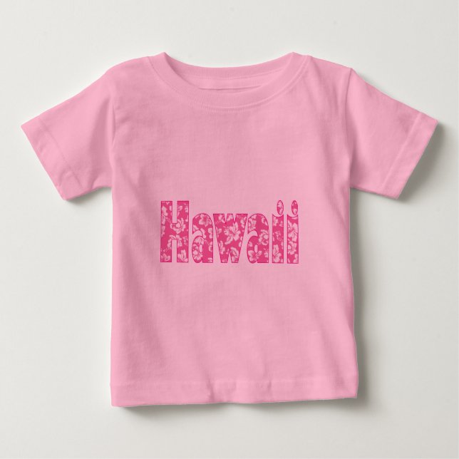 Camiseta Para Bebê Flor Rosa Havaiana (Frente)