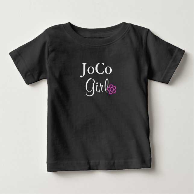 Camiseta Para Bebê Flor Rosa JoCo (Frente)