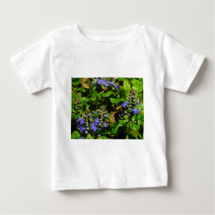 Camiseta Para Bebê Flor Roxo e Abelhas