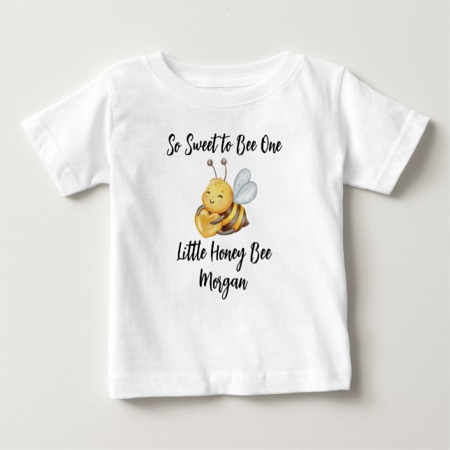 Camiseta Para Bebê Flor Selvagem Então Abelha Doce Um Aniversário De  (Frente)