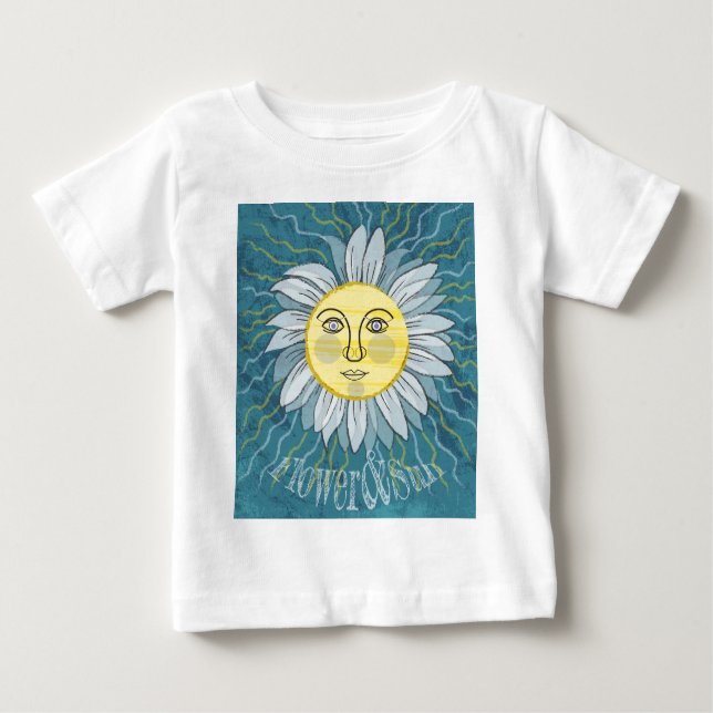Camiseta Para Bebê Flor & Sol - Natureza (Frente)