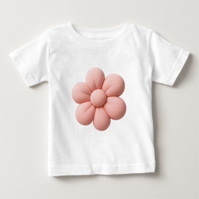 Camiseta Para Bebê Flor Suave Um Toco Suave da Natureza (Frente)