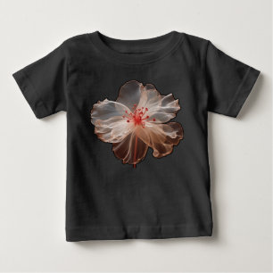 Camiseta Para Bebê Flor translúcida elegante a preto
