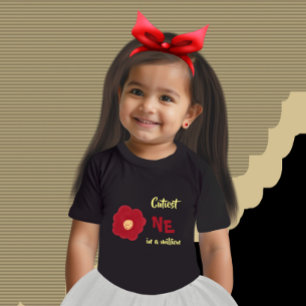 Camiseta Para Bebê Flor vermelha