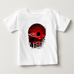 Camiseta Para Bebê Flor Vermelha