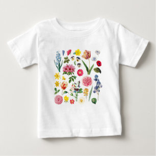 Camiseta Para Bebê Flor Vintage, Botânica Vintage, Flor Selvagem