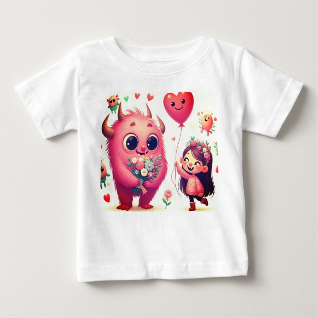 Camiseta Para Bebê Flora the Friendly Monster T-Shirt (Frente)