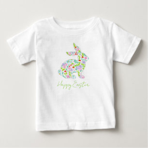 Camiseta Para Bebê Floral Bunny FELZ PASCOA Primavera Divertido Color