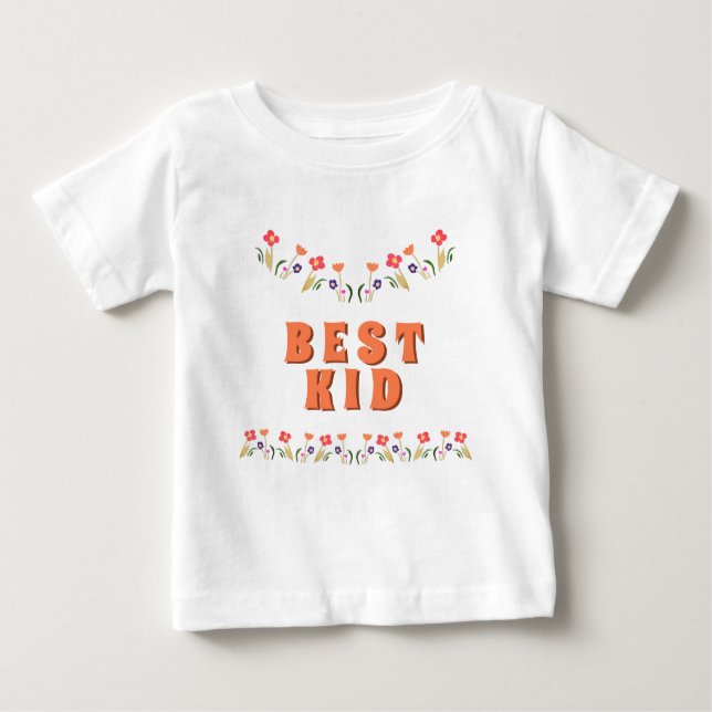 Camiseta Para Bebê Floral das melhores crianças (Frente)
