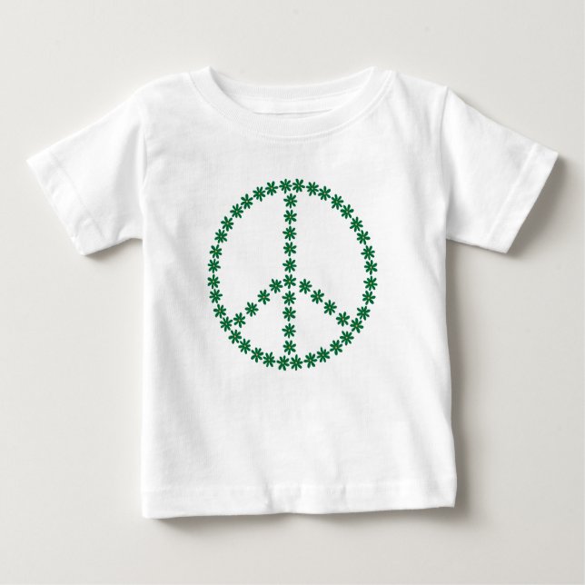 Camiseta Para Bebê Floral de Paz (Frente)