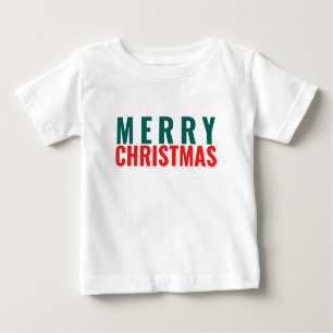 Camiseta Para Bebê Floral Festivo Feliz Natal