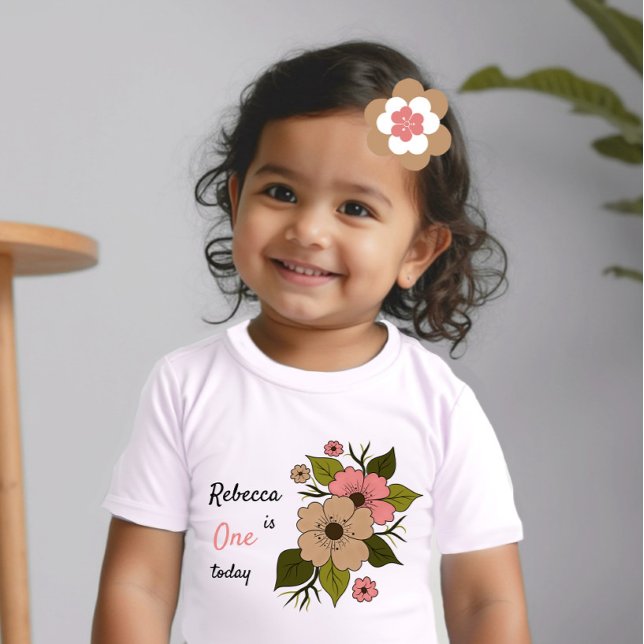 Camiseta Para Bebê Floral florescente (Criador carregado)