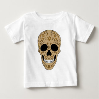 Camiseta Para Bebê Floral Sugar Skull Dia de los Muertos