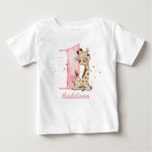 Camiseta Para Bebê Floral WILD ONE Safari Primeiro Aniversário Bebê