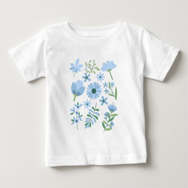 Camiseta Para Bebê Flores (Frente)