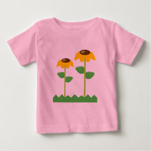Camiseta Para Bebê Flores amarelas