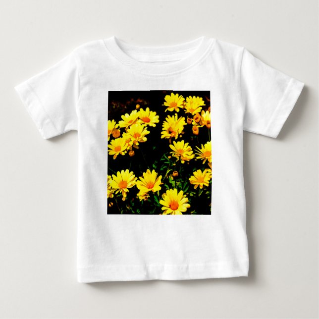Camiseta Para Bebê Flores Amarelas (Frente)